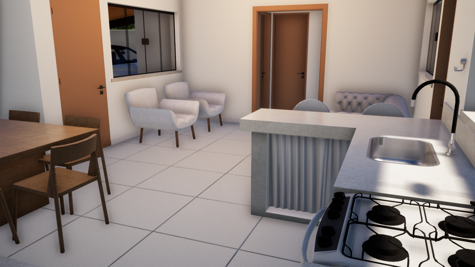 Vista da casa de campo