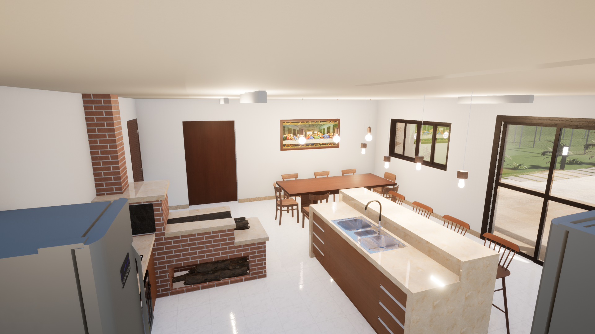 Cozinha da casa de campo