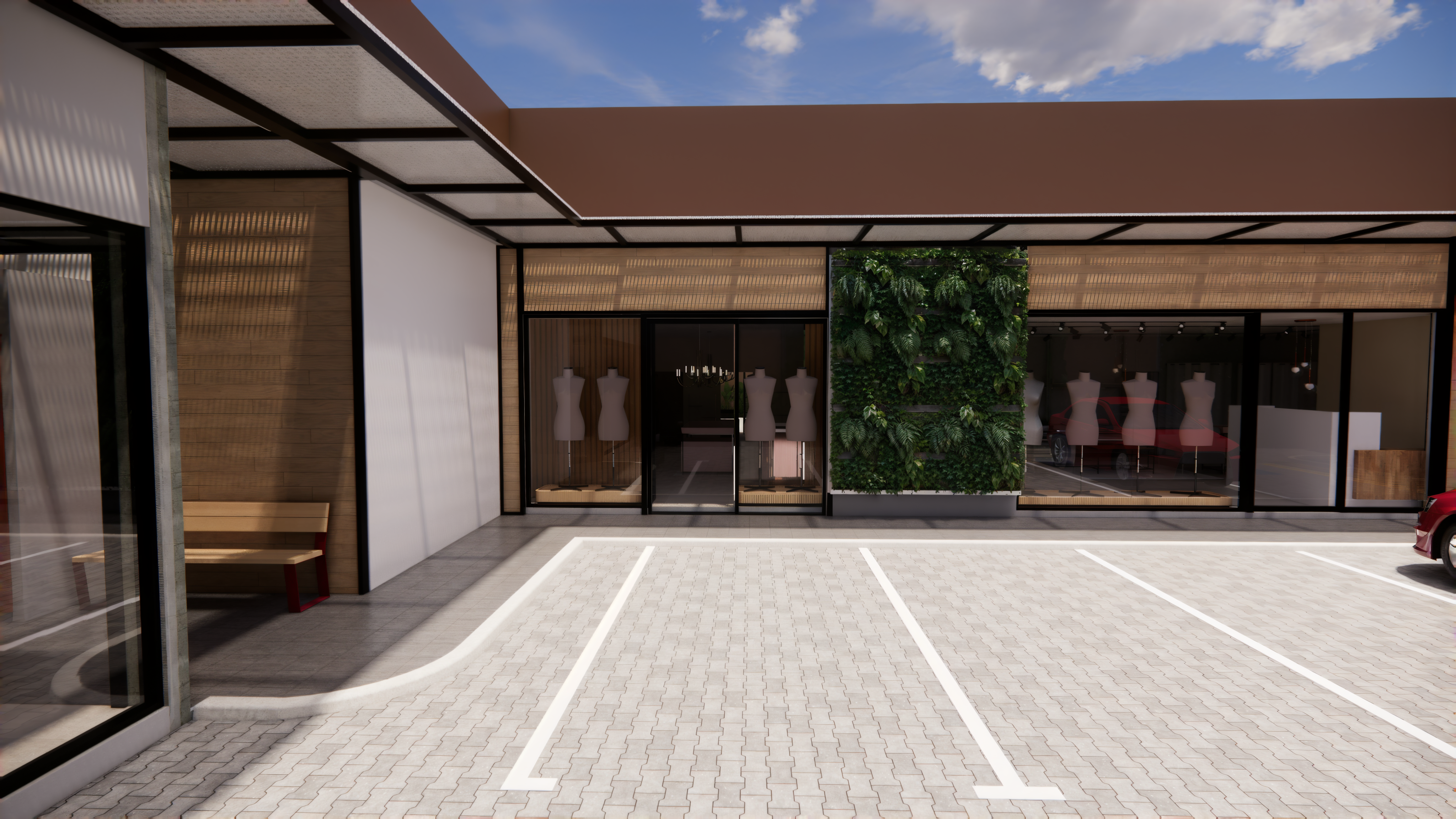 Vista exterior do pátio