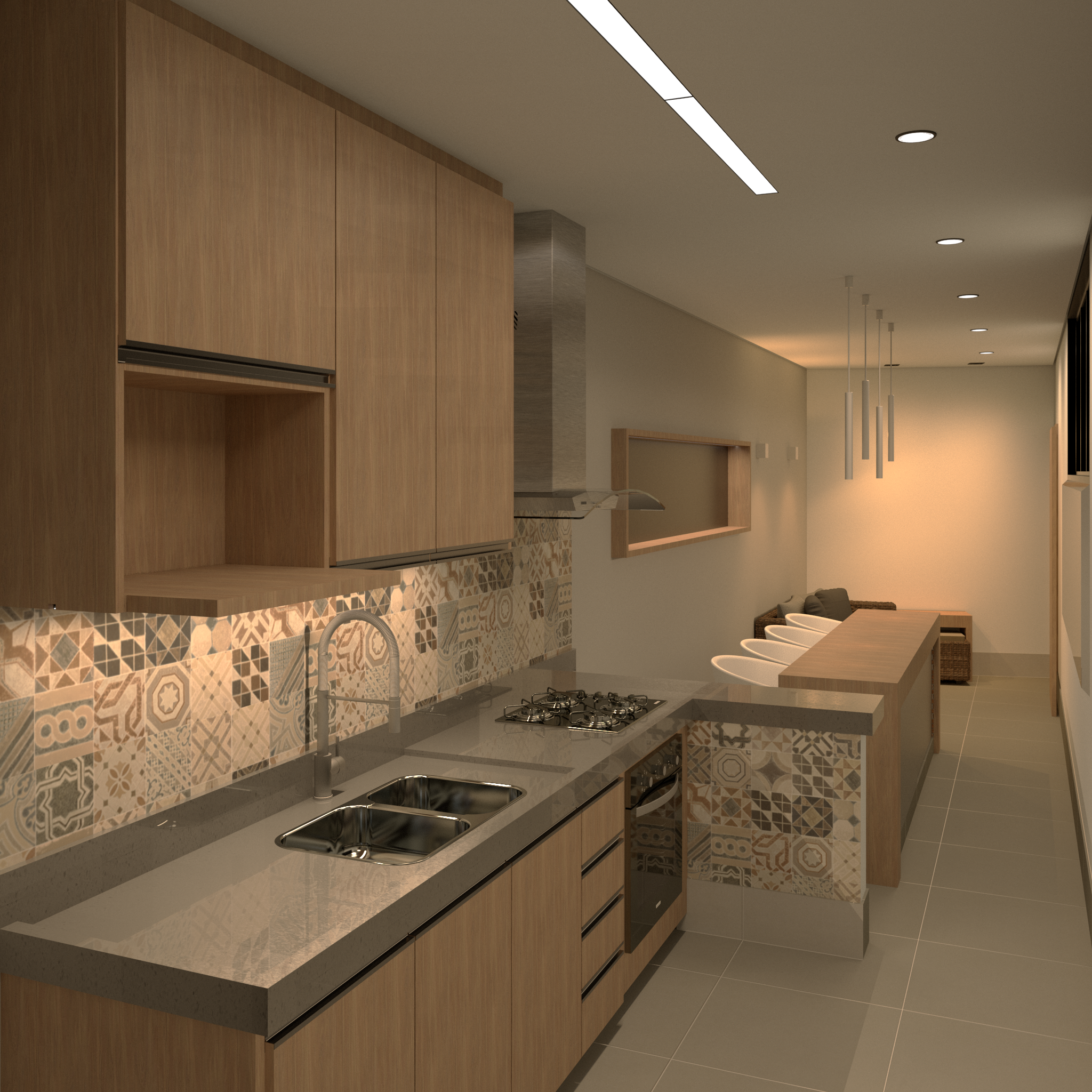 Cozinha gourmet do projeto