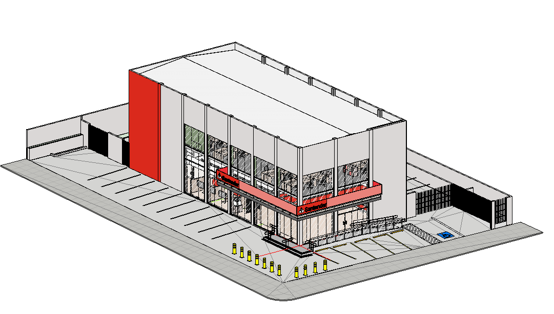 Fachada da agência Santander